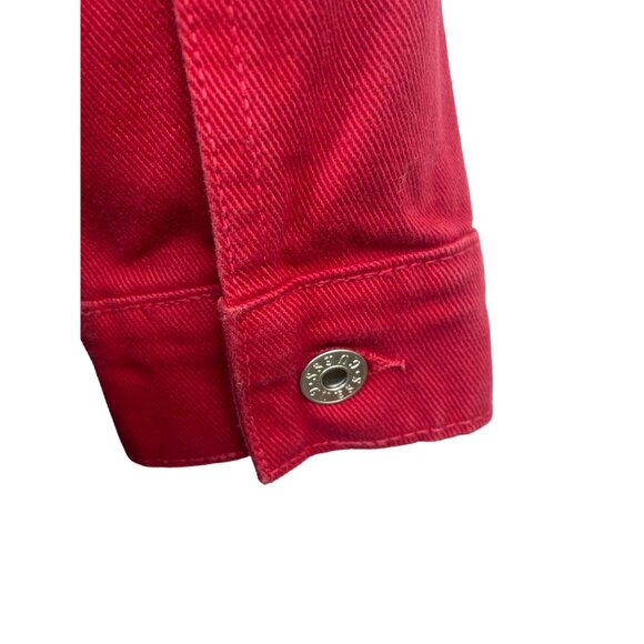 Vintage Guess Jeans Women's Button Down Red Denim Jean Jacket Sz M - Picture 5 of 13